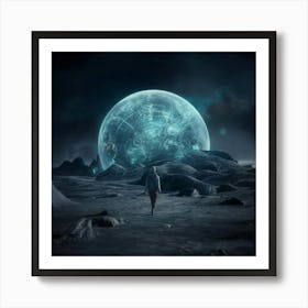 Man Walking On The Moon Art Print