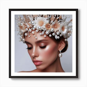Beautiful Bride With Pearls 1 Art Print