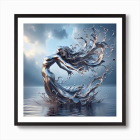 Mermaid In Water Art Print