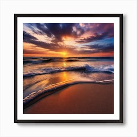 Sunset On The Beach 285 Art Print