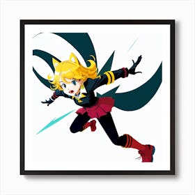 Anime Girl Flying Art Print