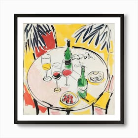 Wine Lunch Matisse Style 1 Art Print