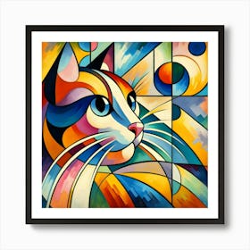 Abstract Cat Painting 9 Art Print