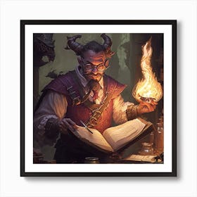 Wizard Reading A Book 1 Art Print