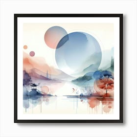 Asian Landscape Painting 14 Art Print