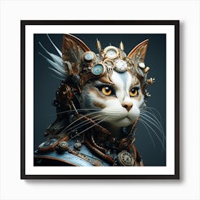 Steampunk Cat 2 Art Print