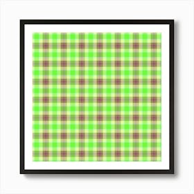 Green Plaid Fabric 2 Art Print