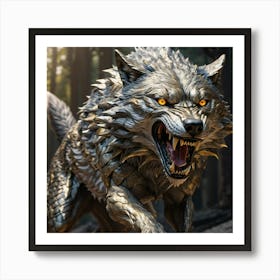 Wolf In The Woods Art Print