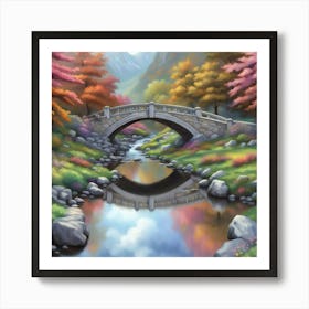 bridge in the park Art Print