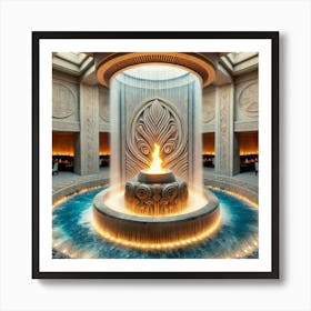 The Sacred Tigris Fountain In A Unique Dining Hall Art Print