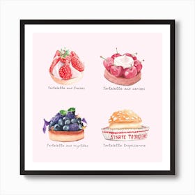 French Pastries 2 Square Art Print