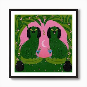 Garden Drinks Square Art Print