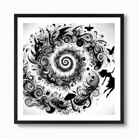 Swirling Spiral Imagination Alice in Wonderlands Art Print