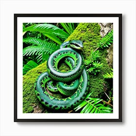 Emerald Tree Boa Snake Reptile Green Arboreal Tropical Rainforest Amazon South America Co (2) Art Print