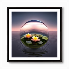 Water Lily In A Glass Art Print