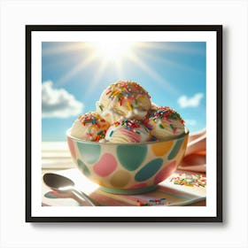 Ice Cream In A Bowl Art Print