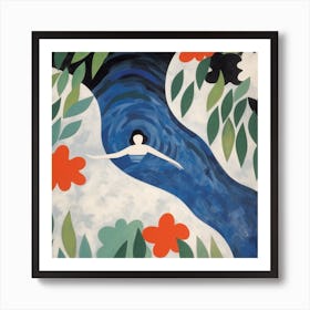 Swimming In The River Art Print