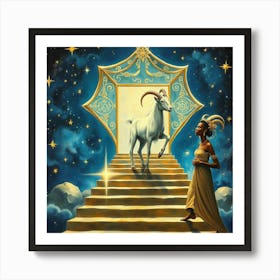 Aphrodite And Goat 1 Art Print