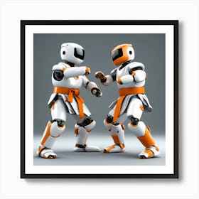 Robots Fighting Art Print