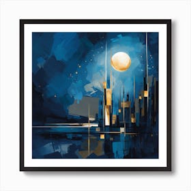 Cityscape At Night 3 Art Print