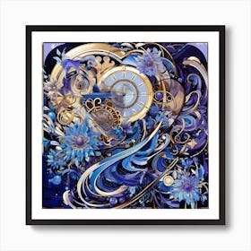 Clockwork Blue Art Print