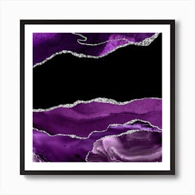 Purple & Silver Agate Texture 02 Art Print