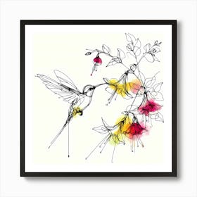 Kolibri Artwork Painting 22 Art Print