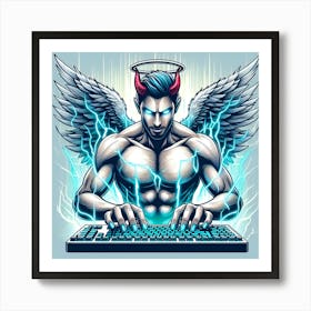 Devil On A Keyboard 2 Art Print