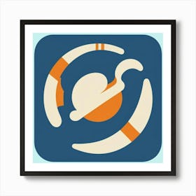 Blue And Orange Logo Art Print