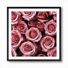 Pink Roses Background Art Print