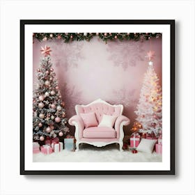 Pink Christmas Tree 9 Art Print