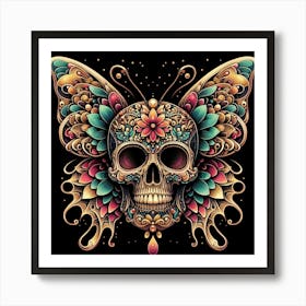 Skull Butterfly Art 3 Art Print