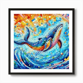 Colorful whale 2 Art Print