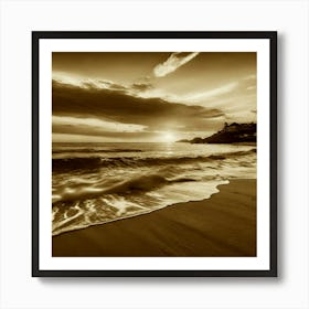 Sunset On The Beach 941 Art Print