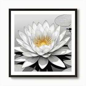 Coloured waterlilly Art Print