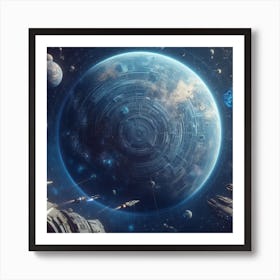 Spaceships And Planets 2 Art Print