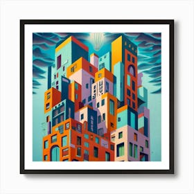 Title Echoes Of Urban Mirage The Gaze Beyond Art Print