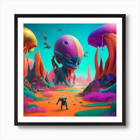 Aliens In The Desert Art Print