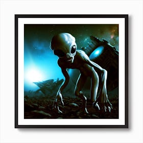 Aliens In Space 2 Art Print