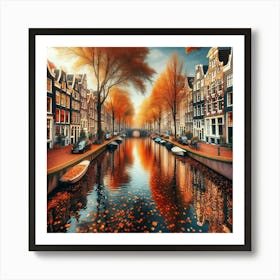 Amsterdam Canal In Autumn Art Print