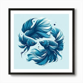 Two Siamese Fish Art Print