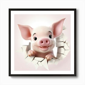 Cute Pig Art Print