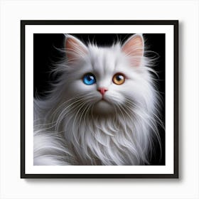 White Cat With Blue Eyes 11 Art Print