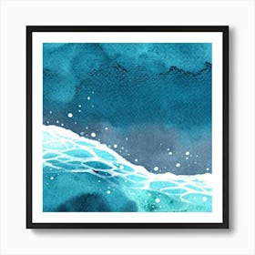 Watercolor Of Ocean Waves Art Print