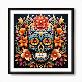 Day Of The Dead Skull 7 Art Print