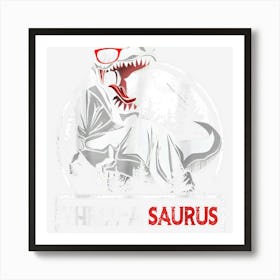 3 Year Old Dinosaur Birthday 3rd T Rex Dino 3 Saurus 1 Art Print