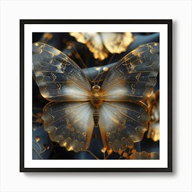 Golden Butterfly 1 Art Print