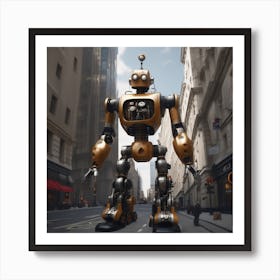 Robot In The City 98 Art Print