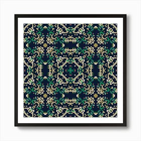 Abstract geometrical pattern with hand drawn decorative elements 4 Art Print