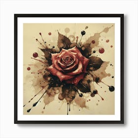 Rose Watercolor Painting: Delicate, Romantic, Botanical Art Art Print